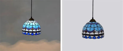 Colorful Mediterranean Style Moroccan Lamp Stained Glass Shade Mosaic LED Pendant Light for dining room bar lighting