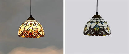 Colorful Mediterranean Style Moroccan Lamp Stained Glass Shade Mosaic LED Pendant Light for dining room bar lighting