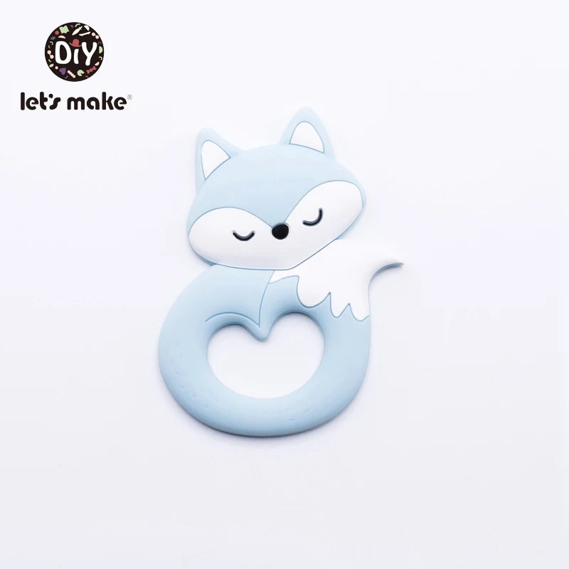 Baby Teether Food Grade Silicone Teethers Cartoon Animals Duck DIY Nursing Teething Pacifier Clip Baby Toy Teething Accessories