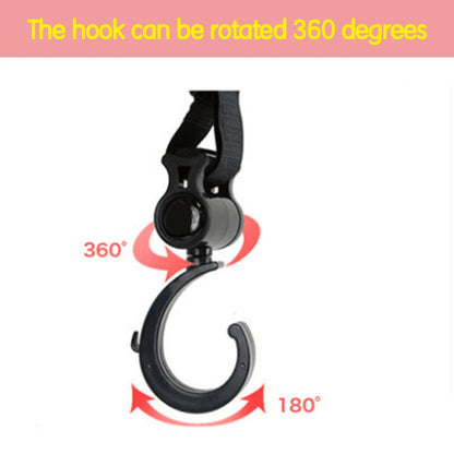 1-2pcs Baby Hanger Baby Bag Stroller Hooks Pram Rotate 360 Degree Baby Car Accessories Stroller Organizer Stroller Accessories