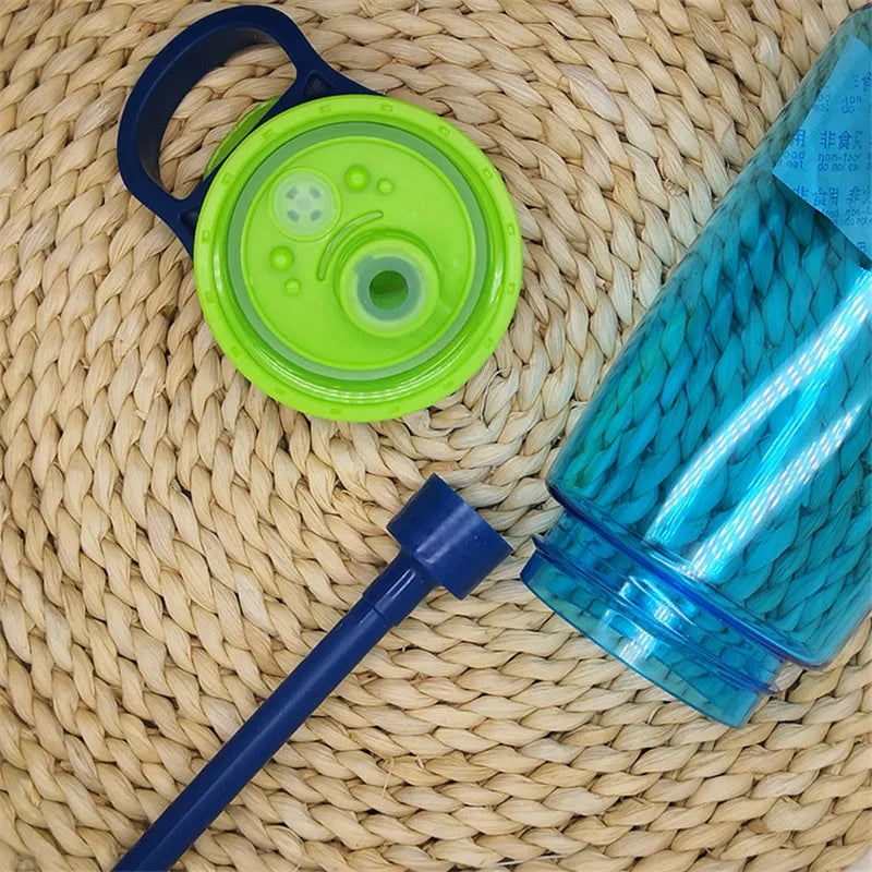 480ml Water Bottle With Straw Kids Girls Portable Travel Bottles Gym Sports Fitness Cup Summer Cold Water Juice Drinking Bottle