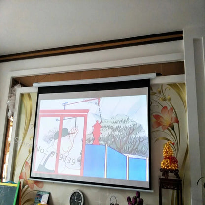 3D Electric Projector Screen 100 Inches 4:3 Projection Screens Fabric 80x60inch For HD Beamer Cinema Office School Classroom
