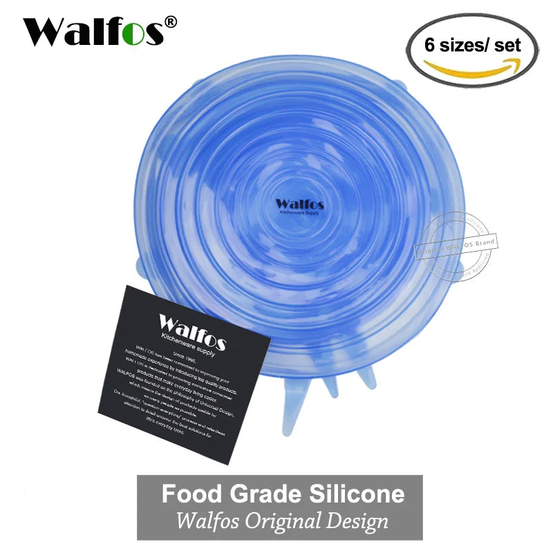 WALFOS Silicon Stretch Lids Universal Lid Silicone Food Wrap Bowl Pot Lid Silicone Cover Pan Cooking Kitchen Accessories