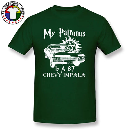 Car Styling Mens T-Shirt SUPERNATURAL Patronus Tshirts For Men New Arrival Fashion Casual Clothes Sweatshirt Summer/Autumn