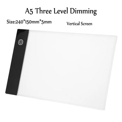 A3 A4 A5 Dimmable Graphics Drawing Tablet USB LED Light Box Copy Board Pad Electronic Art Graphic Painting Writing Pad  Table