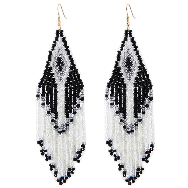 Bohemian Earrings 2024 Beads Long Earrings Ethnic Style Drop Earings Fashion Jewelry Bijoux Femme Statement Earrings
