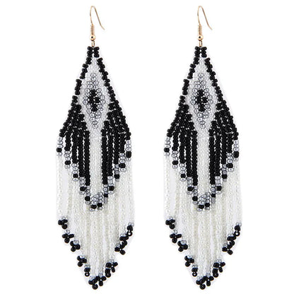 Bohemian Earrings 2024 Beads Long Earrings Ethnic Style Drop Earings Fashion Jewelry Bijoux Femme Statement Earrings
