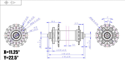 Bicycle Hubs ARC MT006 MTB Bike Hubs, 4 NBK Bearings, 28/32/36 Holes, 6-Bolt Disc Brake, 8-11 Speed, 4-Pawl 3-Tooth Design
