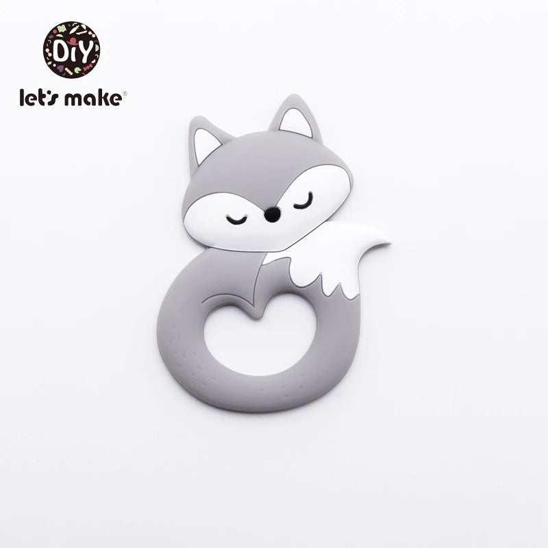 Baby Teether Food Grade Silicone Teethers Cartoon Animals Duck DIY Nursing Teething Pacifier Clip Baby Toy Teething Accessories