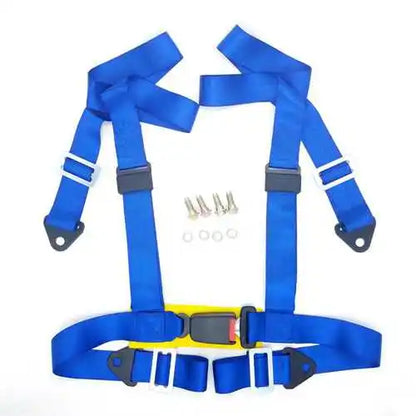 Universal 4 Point Racing Harness 2 Inch Safety Belt Quick Release Snap-In Buckle for Bucket Seats Black Red Blue