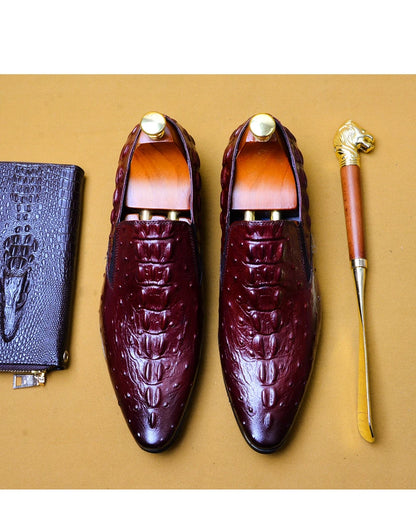 Genuine Leather Oxford Office Shoes Luxury Dress Shoes Slip on Wedding Shoes For Men