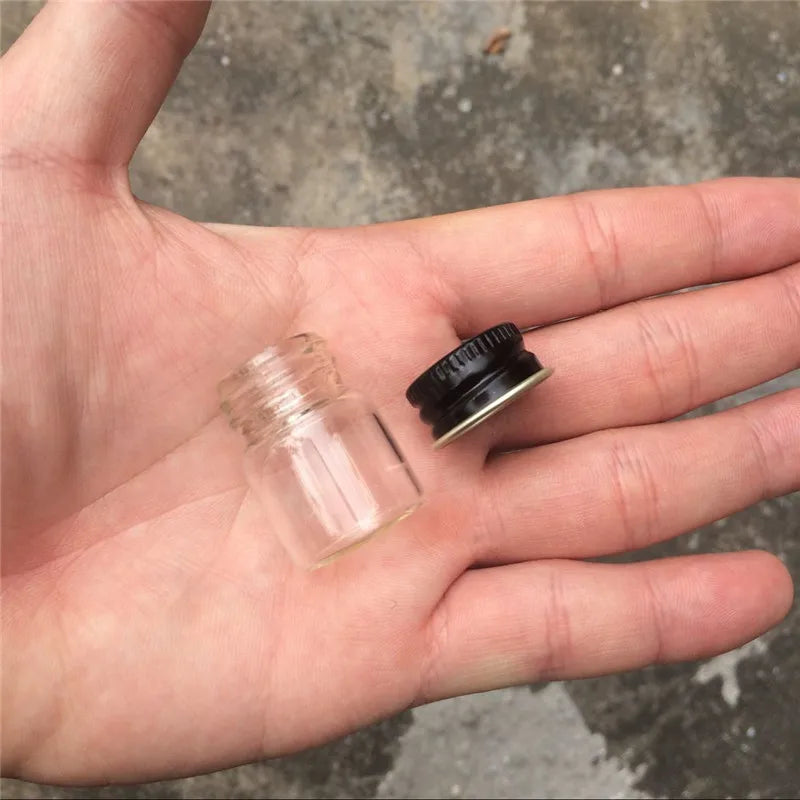 22*30*14mm 5ml Glass Bottles With Aluminium Cap Small Transparent Mini Empty Glass Jars Bottles Botellas 100pcs