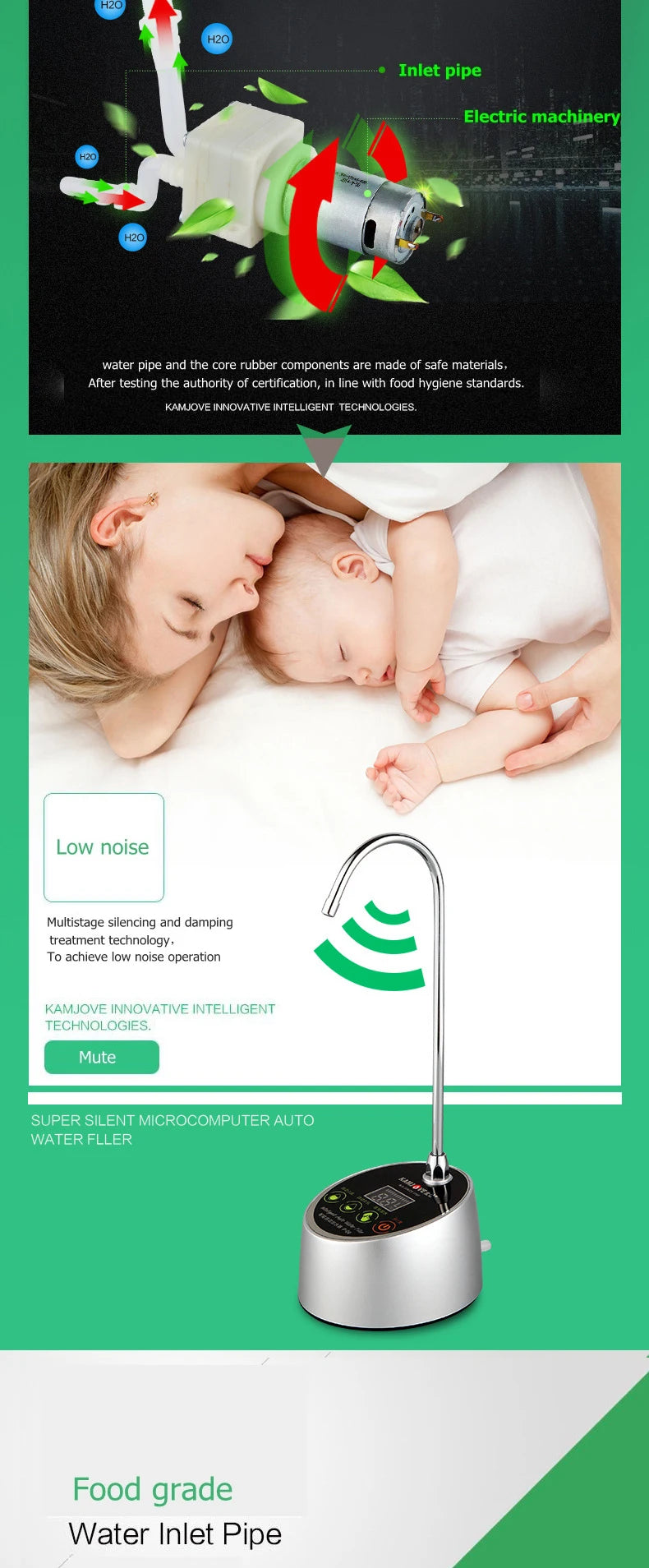 Electric Water Dispenser Drinking Water Pump Desktop Water Dispenser Intelligent Bottled Water Electric Water Press Pump 12V