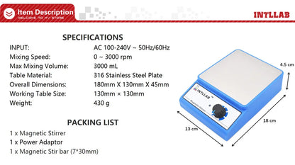 Magnetic Stirrer Mixer With Stir Bar AC 100-240V EU USA UK AU Plug