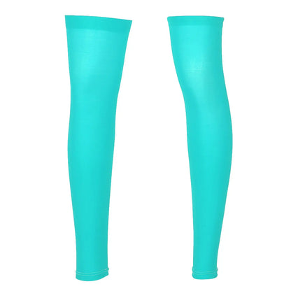 1 Pair Mens Sports Stockings Thigh High Full Leg Sleeve Footless Knee Brace Thigh and Calf Support Socks Running Stockings