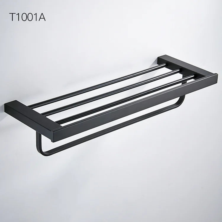 Bathroom Accessories Set Matt Black Finish Wall Toilet Paper Holder Towel Bar Shelf Brush Holders Bath Hardware Set 10 Choice