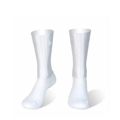 Anti Slip Silicone Summer Aero Socks Whiteline Cycling Socks Men Bicycle Sport Running Bike Socks Calcetines Ciclismo