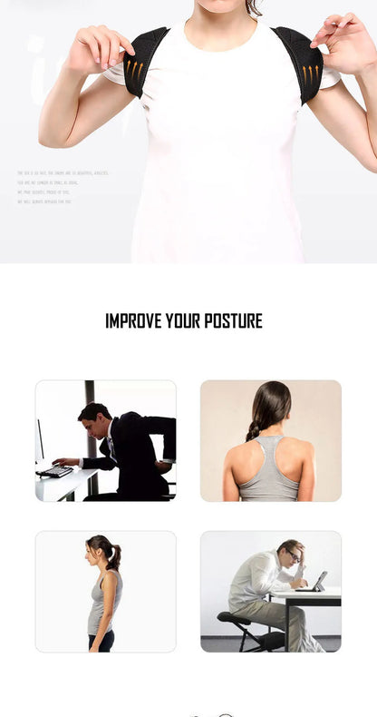 AOLIKES New Posture Corrector Spine Back Shoulder Support Corrector Band Adjustable Brace Correction Humpback Back Pain Relief
