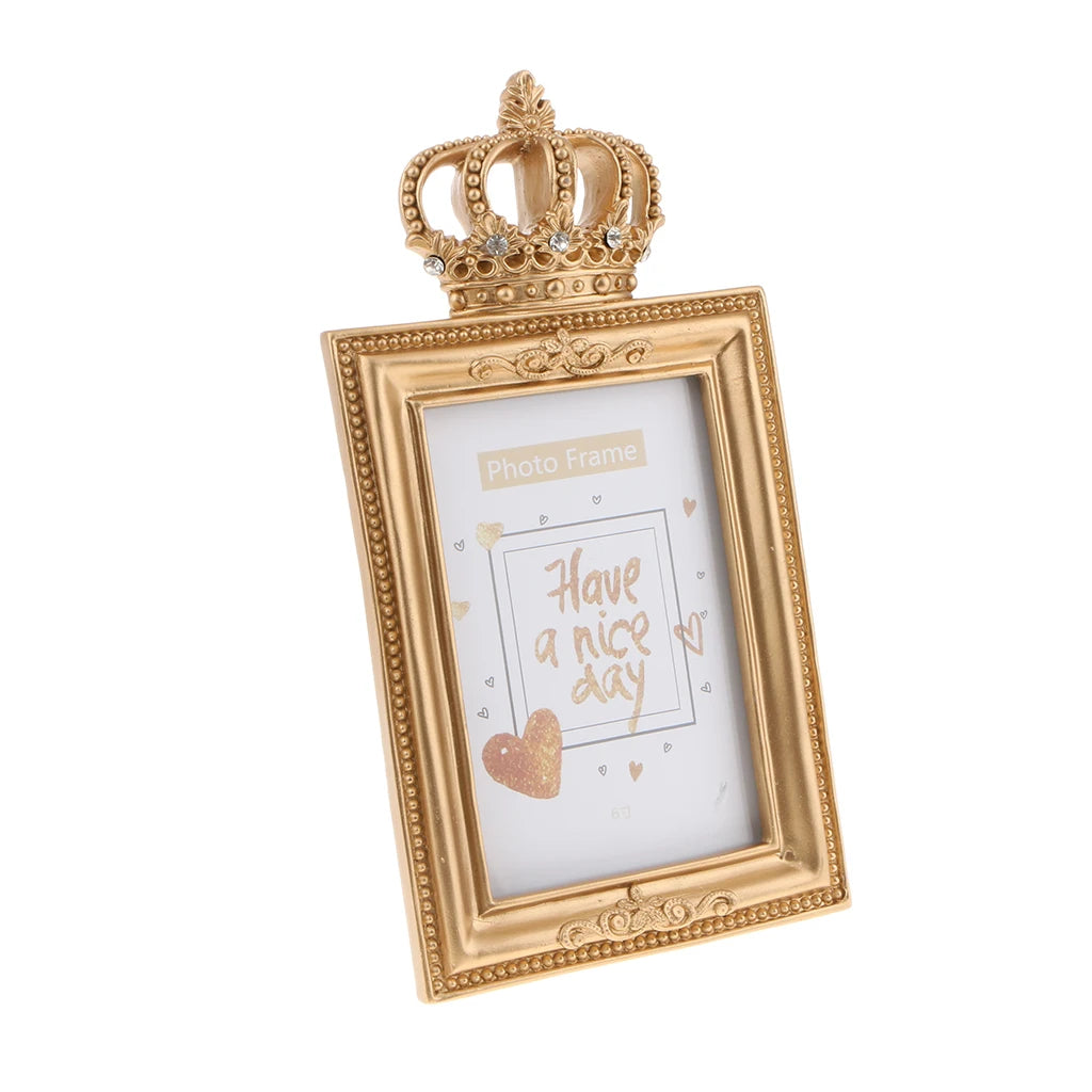 Gold Crown Resin Picture Photo Frame Baroque Luxury Style Home Décor