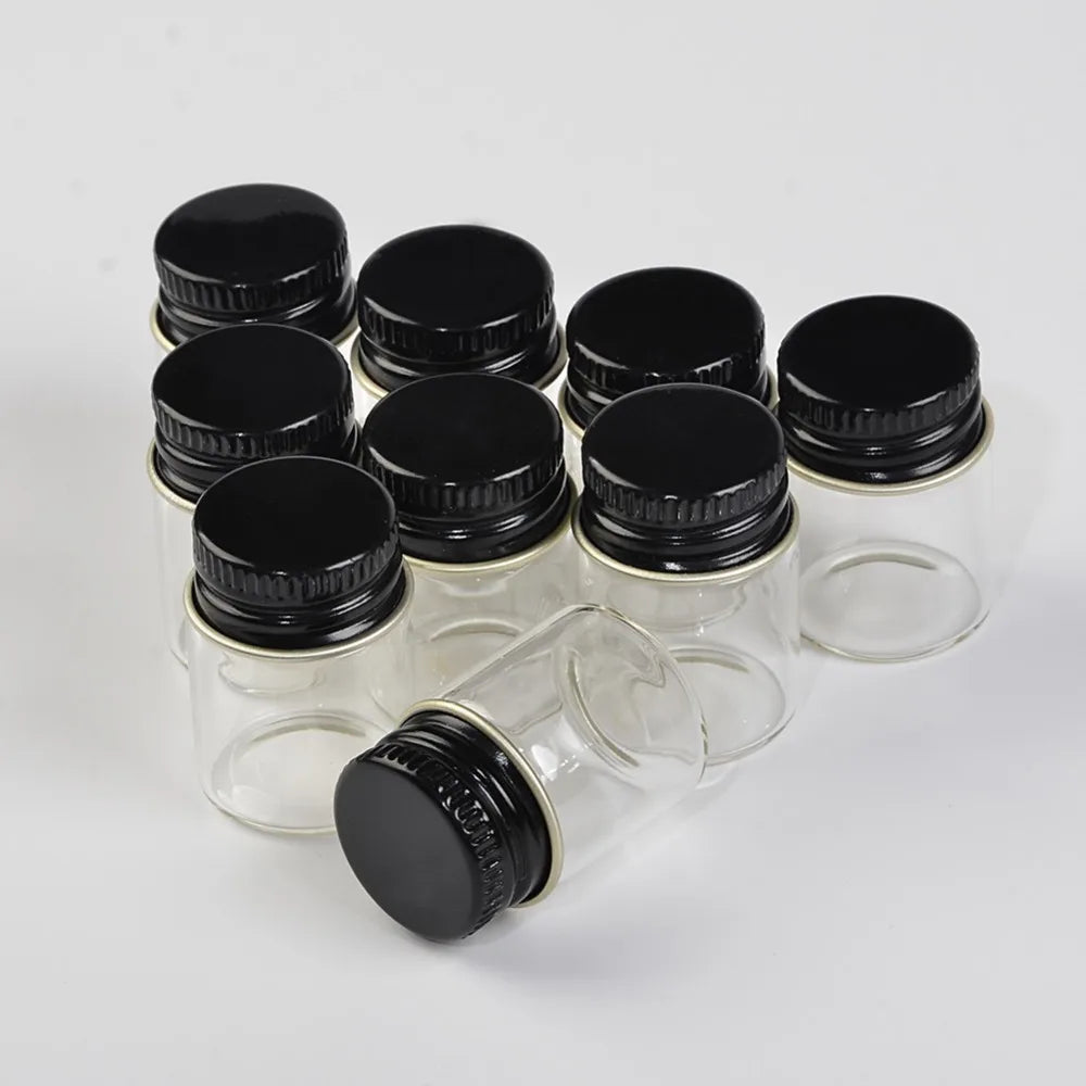 22*30*14mm 5ml Glass Bottles With Aluminium Cap Small Transparent Mini Empty Glass Jars Bottles Botellas 100pcs