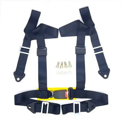 Universal 4 Point Racing Harness 2 Inch Safety Belt Quick Release Snap-In Buckle for Bucket Seats Black Red Blue