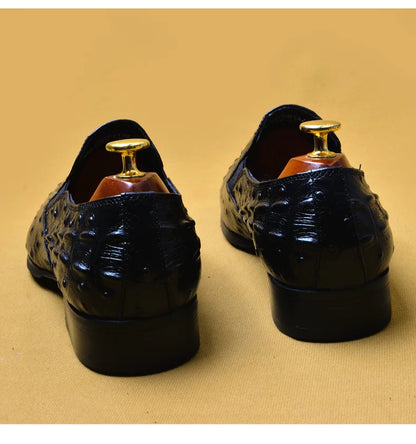 Genuine Leather Oxford Office Shoes Luxury Dress Shoes Slip on Wedding Shoes For Men