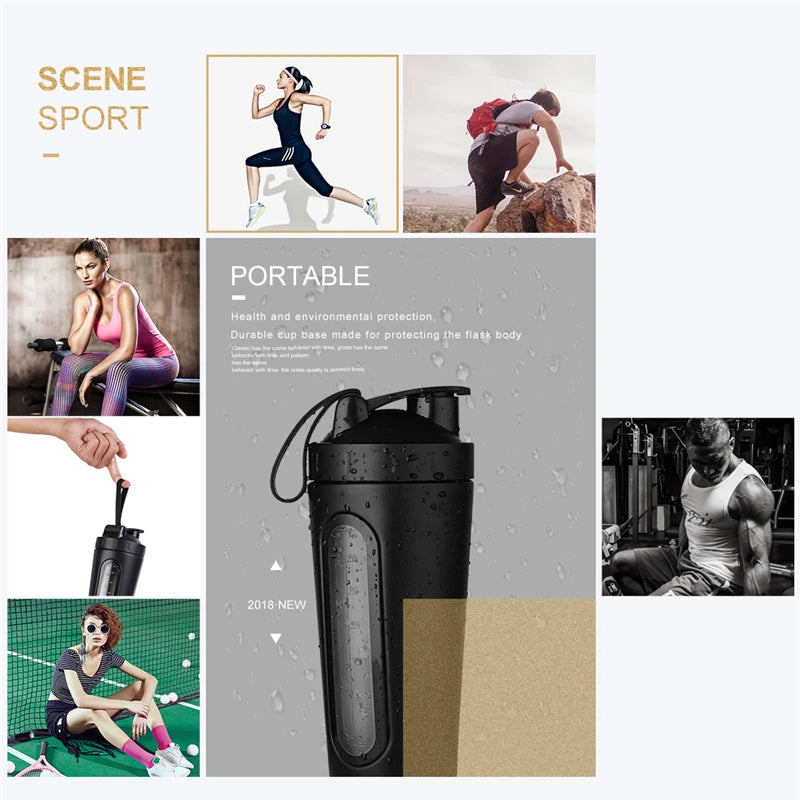 28OZ Whey Protein Powder Sports Shaker Bottle For Water Bottle Gym Nutrition Blender Cup Stainless Steel Extreme Sport Space Cup