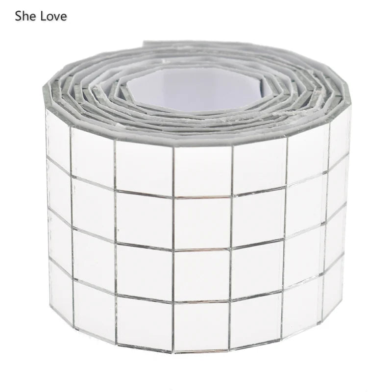 Chzimade Self-Adhesive Real Glass Mirror Mosaic Tiles For DIY Handmade Crafts Home Decoration