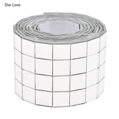 Chzimade Self-Adhesive Real Glass Mirror Mosaic Tiles For DIY Handmade Crafts Home Decoration