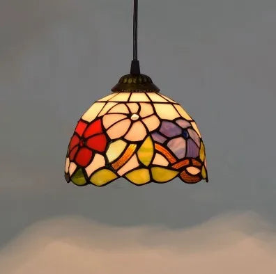 Colorful Mediterranean Style Moroccan Lamp Stained Glass Shade Mosaic LED Pendant Light for dining room bar lighting