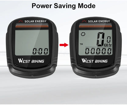 WEST BIKING Bike Computer Speedometer Odometer Multifunctional Cycling Computer Rainproof Solar Power Bicycle Wireless Computer