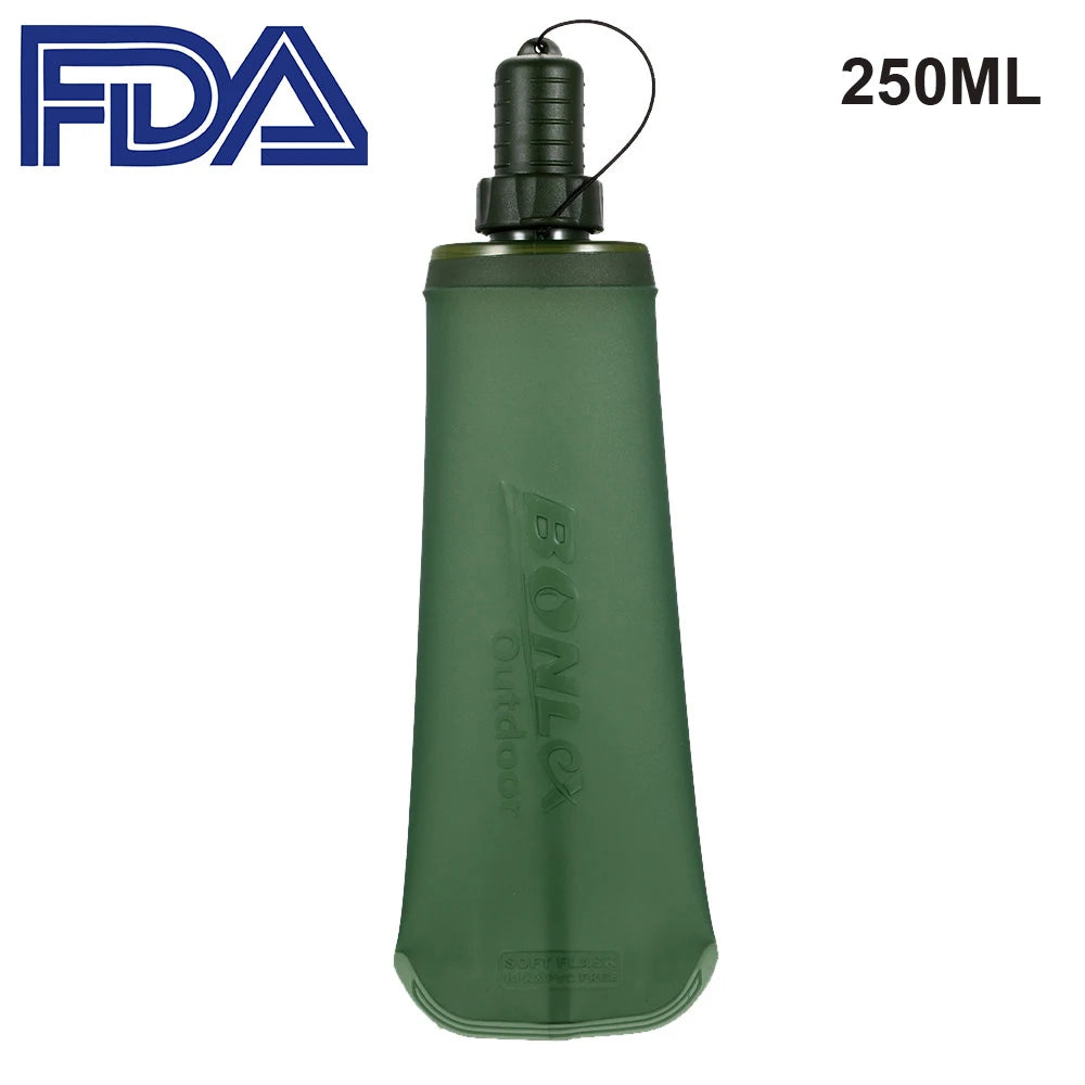 Water Bottle TPU Folding Soft Flask Sport Water Bottle Water Bag Collapsible Drink Water Bottle Water Bag Running Camping Hiking
