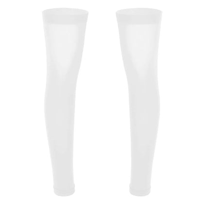 1 Pair Mens Sports Stockings Thigh High Full Leg Sleeve Footless Knee Brace Thigh and Calf Support Socks Running Stockings