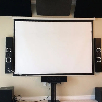 3D Electric Projector Screen 100 Inches 4:3 Projection Screens Fabric 80x60inch For HD Beamer Cinema Office School Classroom