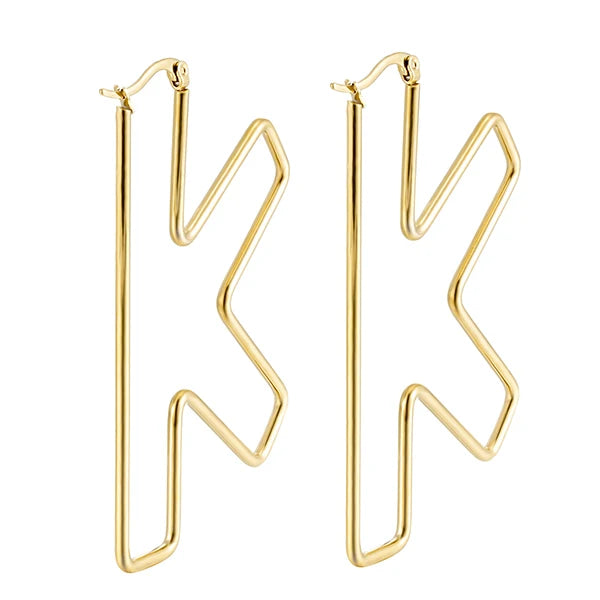 Personality Letter Ear ring Stainless Steel feminine Hyperbolic Earrings Girls Earrings Exquisite Gifts Women‘s Ear Jewelry 2021