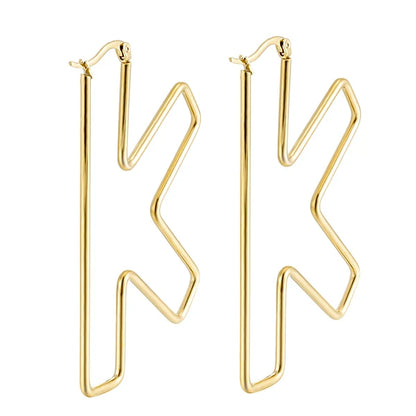 Personality Letter Ear ring Stainless Steel feminine Hyperbolic Earrings Girls Earrings Exquisite Gifts Women‘s Ear Jewelry 2021