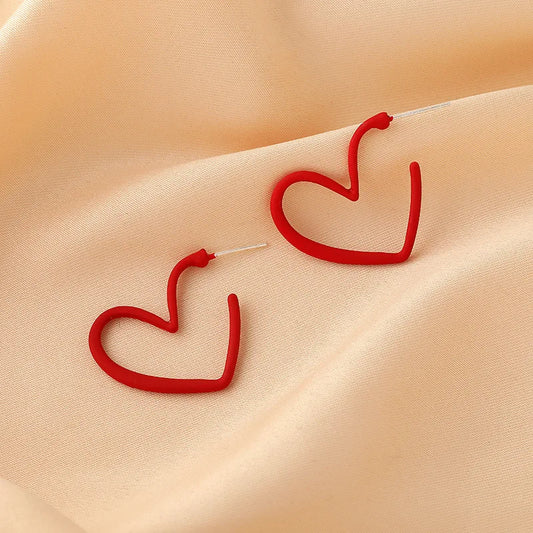 Daily Red Hearts Girls Doop Earrings Love Funny Bohemian Earrings 2024 Fashion New Women Accessories