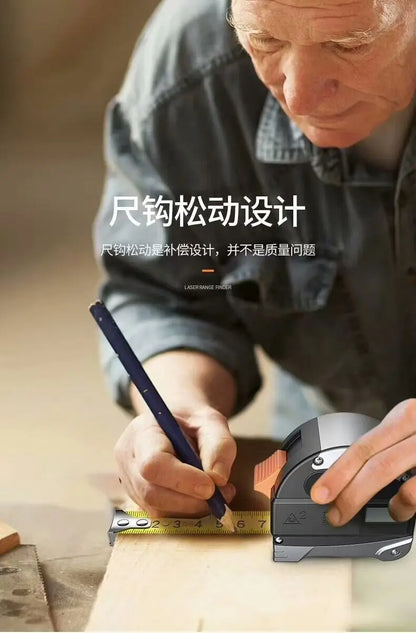 40M Laser Measuring Tape with Battery Retractable Digital Electronic Tape Measure Multi Angle Measuring Tool