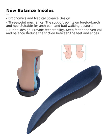 1 Pair EVA Flat Foot Orthotics Arch Support Half Shoe Pad Orthopedic Insoles Foot Care for Men and Women