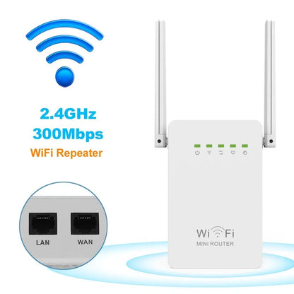 Wireless Router WIFI Repeater 300M Dual Antennas Signal Booster Range Extender Wi-fi 802.11N Network EU/US/UK/AU Wall plug