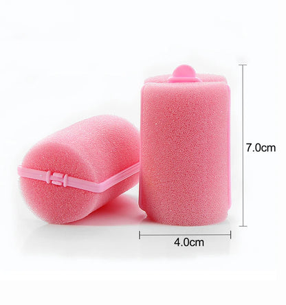 2 Packs 20mm Sponge Hair Rollers Foam Curlers with Buckle Soft Pillar Locking Closure Curling Cute Roller Wave Formers Hair 1544