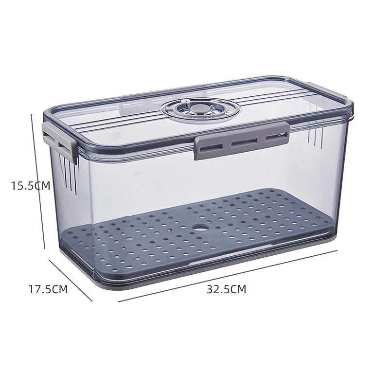 1PCS Timekeeping Kitchen Fridge Organizer Storage Box Lid Refrigerator Thickened Food Pantry Storage Drawer Box Containers Tools