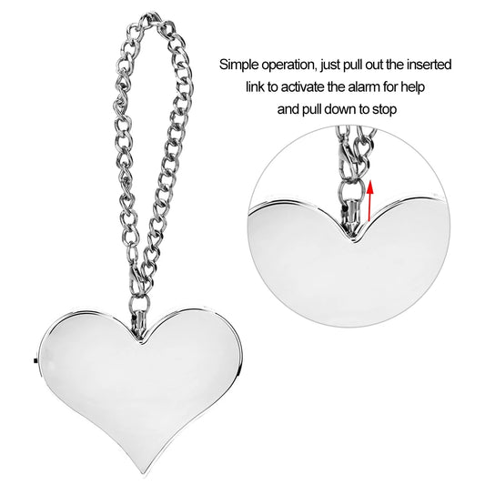 130DB Personal Security Alarm Siren Security Alarm Keychain Emergency Heart Shape Self Defense Siren