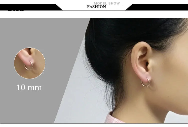 Hoop Earrings Women Gold /Rose Gold/Black Color Round Circle Earring Ear Ring Clip Earrings aretes Mujer