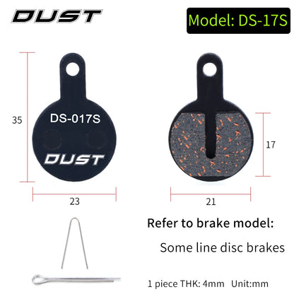 DUST 1Pair Semi-Metal Bicycle Hydraulic Disc Brake Pads MTB Mountain Bike Parts for SHIMANO XT XTR M315 SRAM Avid BB5 BB7 E1 E3