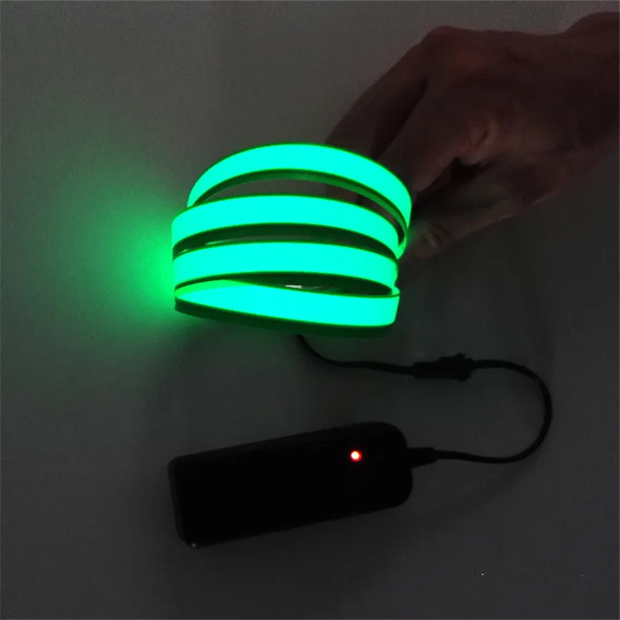 EL Car LED Strip Light for DIY AD LOGO Flexible Neon Lights Glow Rope Party Decoration Tape Lamp USB 12V Battery Backlight Panel
