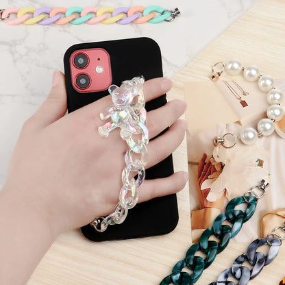 Mobile Phone Straps Phone Pendant Lanyard Decoration Phone Case Anti Lost Chain Beaded Secure for DIY Phone Case Accessory