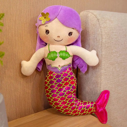 Plush Toy Cartoon Mermaid Humanoid Doll Mini Pillow Child Comfortable Stuffed Plush Toy Cute Doll Comfortable Pillow Gifts 30cm