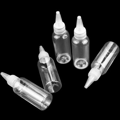 10Pcs Transparent Sharp-mouth Bottle 10/30/50/60/100/120ml Plastic Squeezable Needle Bottles Color Paste Bottle Ink Glue Bottle