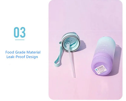 400ml/600ml New Fashion Water Bottle With Straw BPA Free Portable Outdoor Sport Cute Drinking Plastic Bottles Eco-Friendly